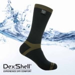 英國DexShell TREKKING 高筒-防水徒步襪 黑/橄欖綠