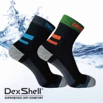 英國DEXSHELL RUNNING SOCKS 低筒-羊毛防水跑步襪 水藍/亮橘